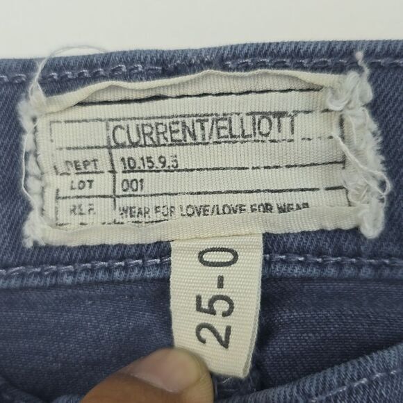 Current/Elliott -1164 Steel Blue Front Pockets Soho Zip Stiletto Skinny Pants 25 - Picture 6 of 9